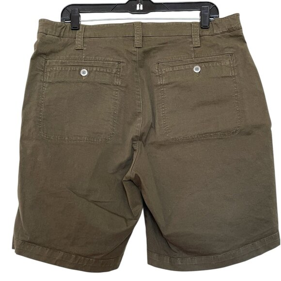 Orvis Shorts Mens 34 Green Khaki Fishing Outdoor Pockets Stretch Waist - Picture 2 of 6